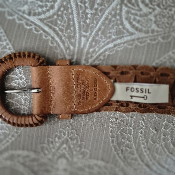 Fossil Tan Woven Leather Belt Large - Picture 7 of 7